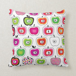 Cute retro apple pattern throw pillow