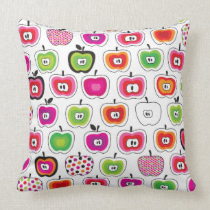 Cute retro apple pattern throw pillow