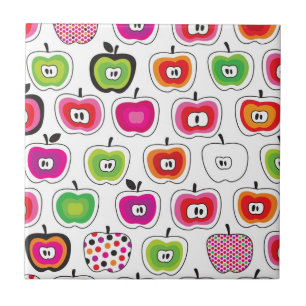 Cute retro apple pattern tile