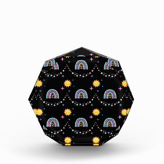 Cute Retro Arc en ciel et bloc photo octogonale So