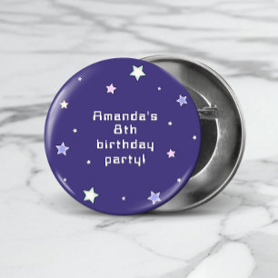 Cute Retro Arcade Game Kids Birthday 1 Inch Round Button