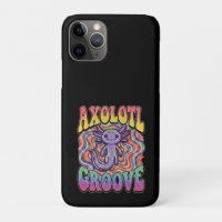 Cute Retro Axolotl Groove trippy 70 hippie rainbow