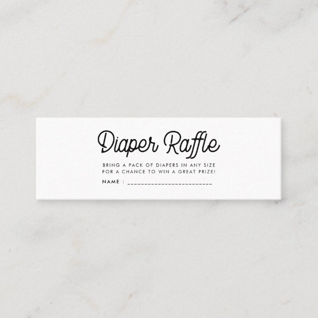Cute retro baby shower diaper raffle ticket (Front)
