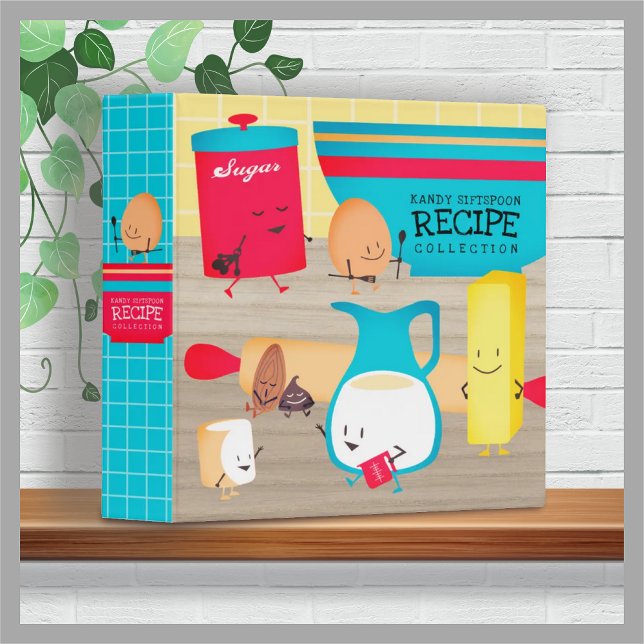 Cute retro baking personalized cookbook recipe binder (Creator Uploaded)