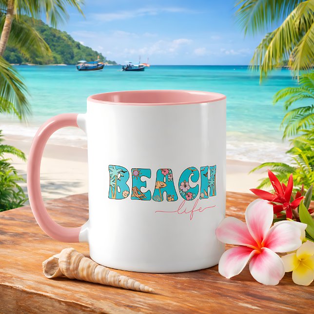 Cute Retro Beach Life Coffee Mug (Creator Uploaded)