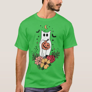 Cute Retro Black Cat Fall Halloween Cat Lover T-Shirt