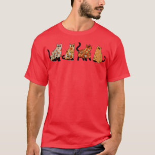 Cute Retro Black Cat Ghost Fall Halloween Cat Love T-Shirt