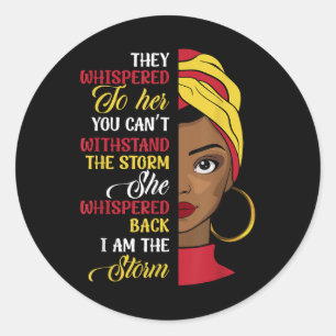 Cute Retro Black Woman Im The Storm Black History Classic Round Sticker