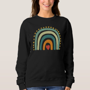 Cute Retro Blue Hippie Boho Rainbow Heart Sweatshirt