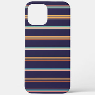 Cute retro blue stripes iPhone 12 pro max case