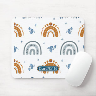 Cute Retro Boho Celestial Pattern Work School Mouse Pad