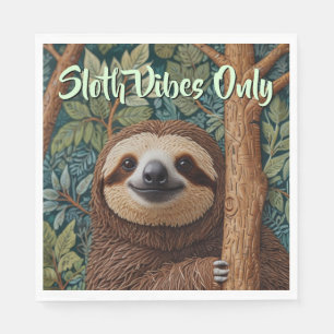 Cute retro boho Sloth Hang in there sloth vibes  Napkin
