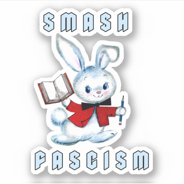 Cute Retro Bunny - Smash Fascism (Front)
