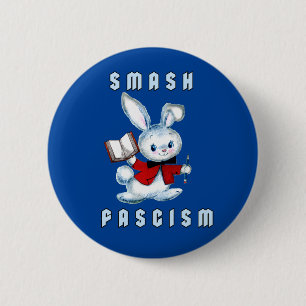 Cute Retro Bunny - Smash Fascism 2 Inch Round Button