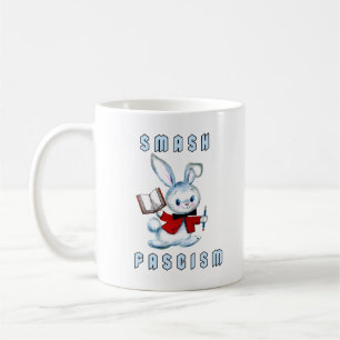 Cute Retro Bunny - Smash Fascism Coffee Mug