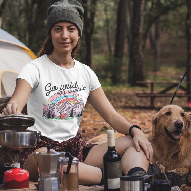 Cute Retro Camping Go wild for a white T-Shirt (Creator Uploaded)