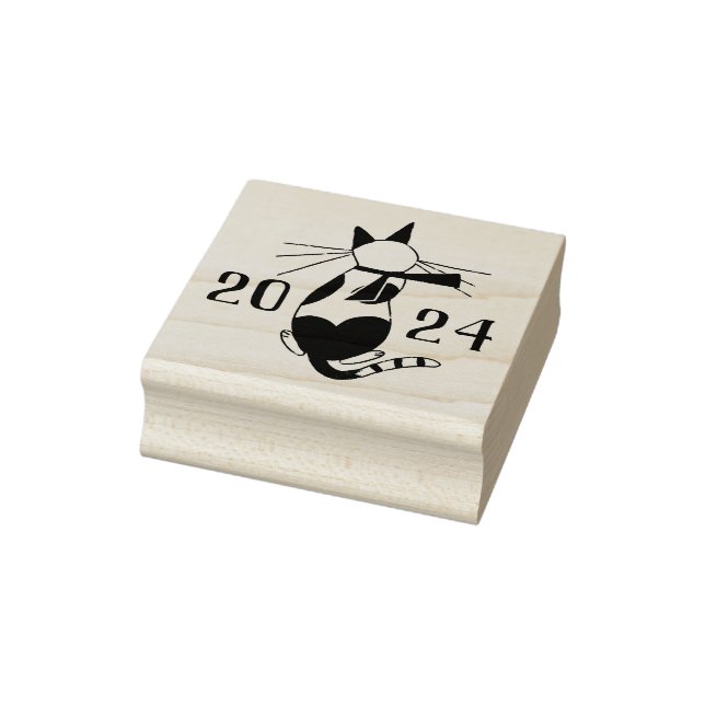 Cute retro cat lover Christmas  Rubber Stamp (Stamp)