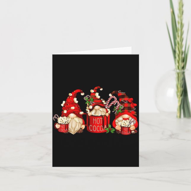 Cute Retro Chocolate Hot Cocoa Mug Funny Gnomes Ch Card (Front)