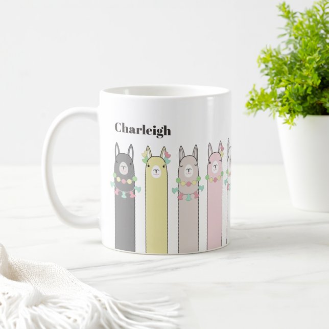 Cute Retro Colourful Llamas Coffee Mug (Creator Uploaded)