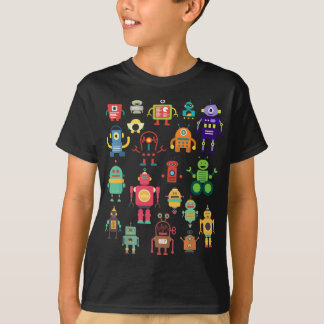 Cute Retro Colourful Robot Collection T-Shirt