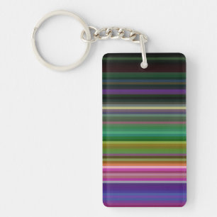 Cute retro colourful stripes keychain