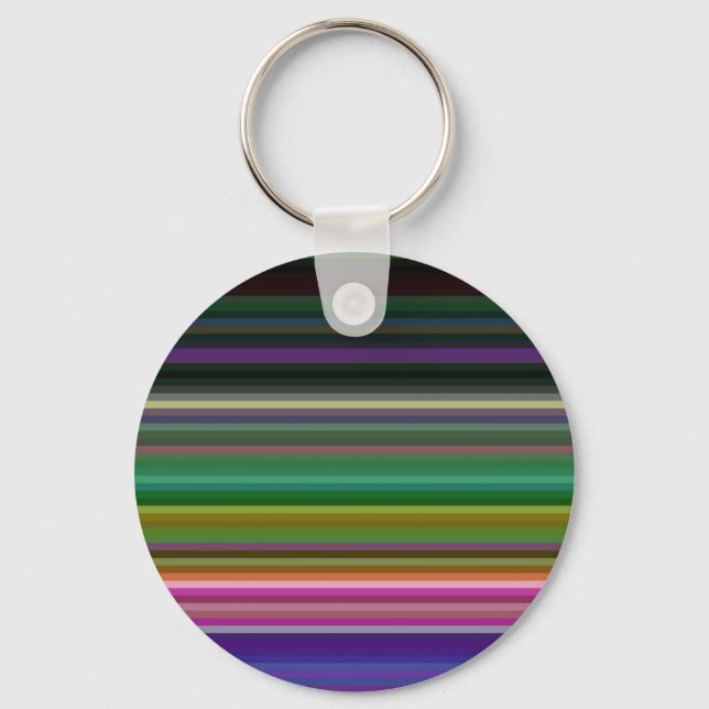 Cute retro colourful stripes keychain (Front)