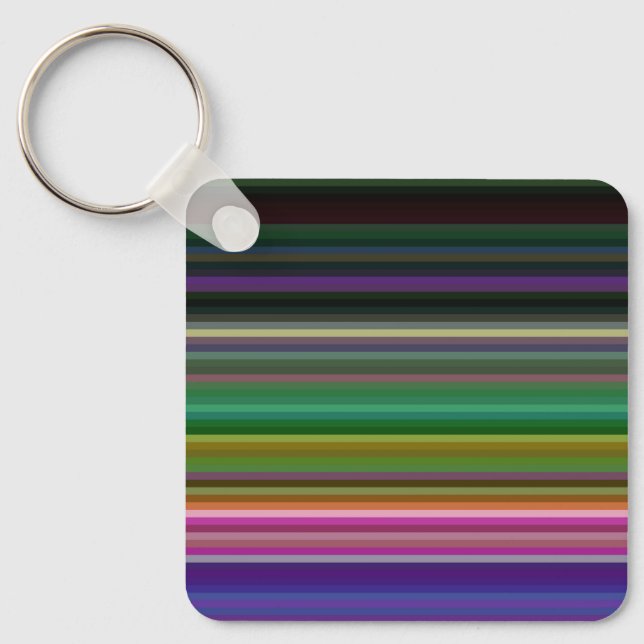 Cute retro colourful stripes  keychain (Front)