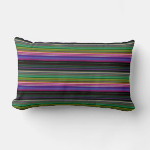Cute retro colourful stripes lumbar pillow