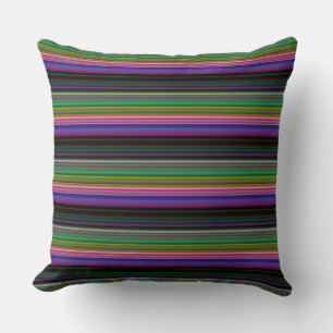 Cute retro colourful stripes throw pillow