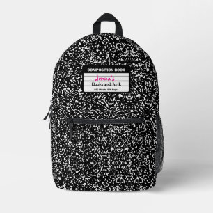 Cute Retro Composition Notebook Print Backpack