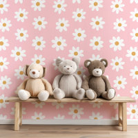 Cute Retro Daisies Editable Background Colour