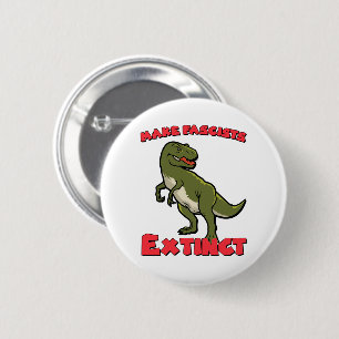 Cute Retro Dinosaur - Make Fascists Extinct 2 Inch Round Button