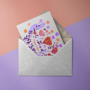 Cute retro doodle flowers Easter card
