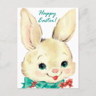 Cute retro Easter bunny Holiday postcard