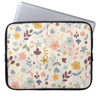 Cute Retro Floral Design Laptop Sleeve