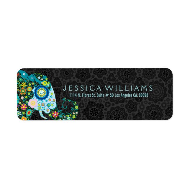 Cute Retro Floral Elephant (Front)