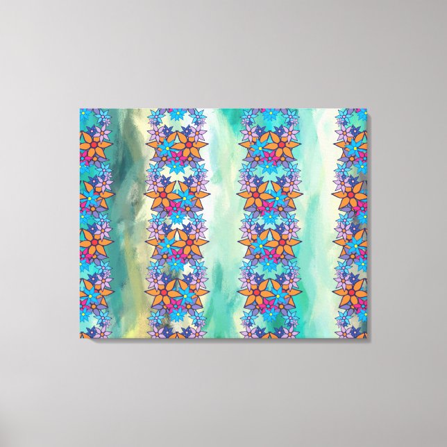Cute Retro Floral Pattern #3 Canvas Print (Front)