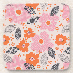 Cute Retro Floral Pattern Coaster