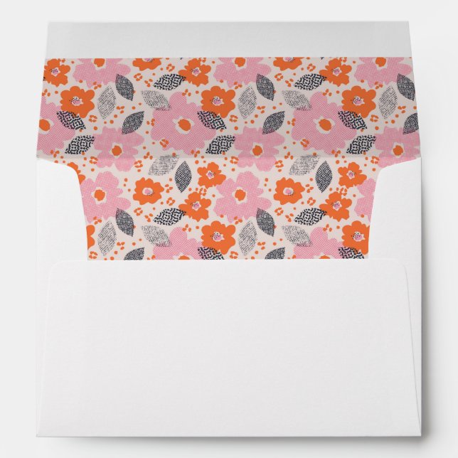 Cute Retro Floral Pattern Envelope (Back (Bottom))