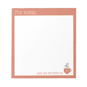 Cute Retro For Today List and Put the Kettle on. Notepad