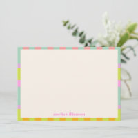 Cute Retro Geometric Check Pastels Personalized