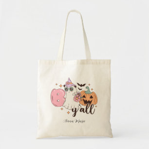 Cute Retro Ghost Boo Y'all Tote Bag