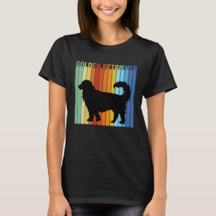 Cute Retro Golden Retriever Rainbow T-Shirt