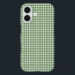 Cute Retro Green Gingham Plaid Pattern iPhone 16 Case<br><div class="desc">Cute Retro Green Gingham Plaid Pattern Phone Case</div>