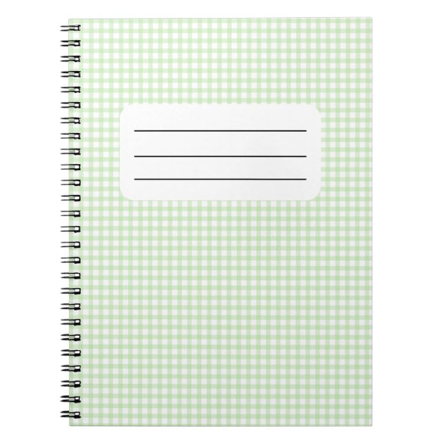 Cute Retro Green Gingham Plaid pattern Notebook (Front)