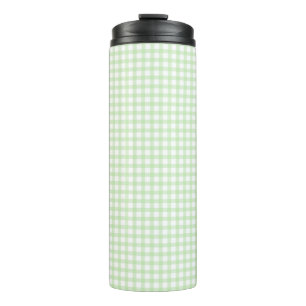 Cute Retro Green Gingham Plaid pattern Thermal Tumbler