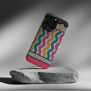 Cute Retro Groovy Pencil Style Pattern iPhone 15 Pro Case