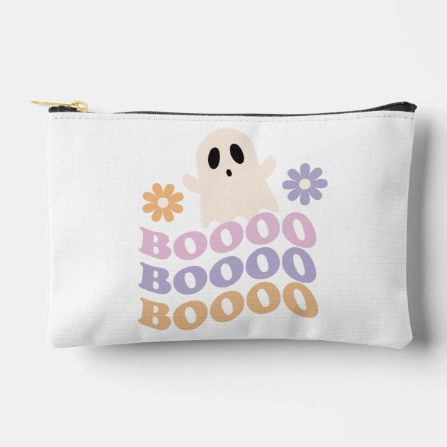 Cute Retro Halloween Ghost Boo Accessory Pouch (Front)