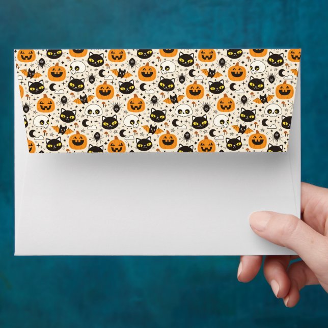 Cute Retro Halloween Pattern Envelope (Hand)