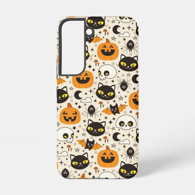 Cute Retro Halloween Pattern Samsung Galaxy S22 Case (Back)